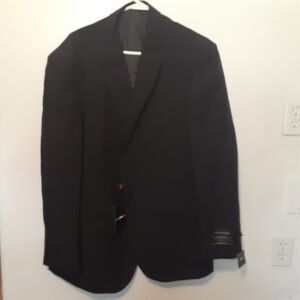 Lucci Collezione Suit Blazer Mens 44R Black Designer Italy Preppy